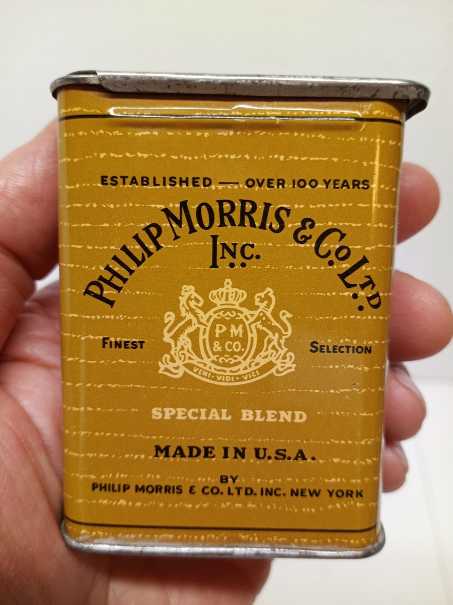 Vintage PHILIP MORRIS & CO LTD CIGARETTE TOBACCO TIN SPECIAL BLEND SMOKING  USA