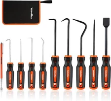 ValueMax 10-Piece Precision Hook and Pick Set 45°, 90°, 135°, Orange-black 