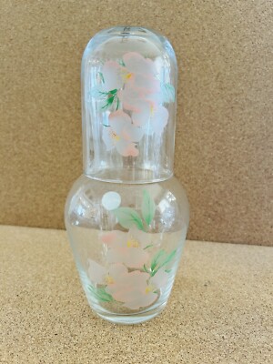Vintage Crystal Glass Wear Tumble Up Bedside Craft Hand painted Made In Turkey