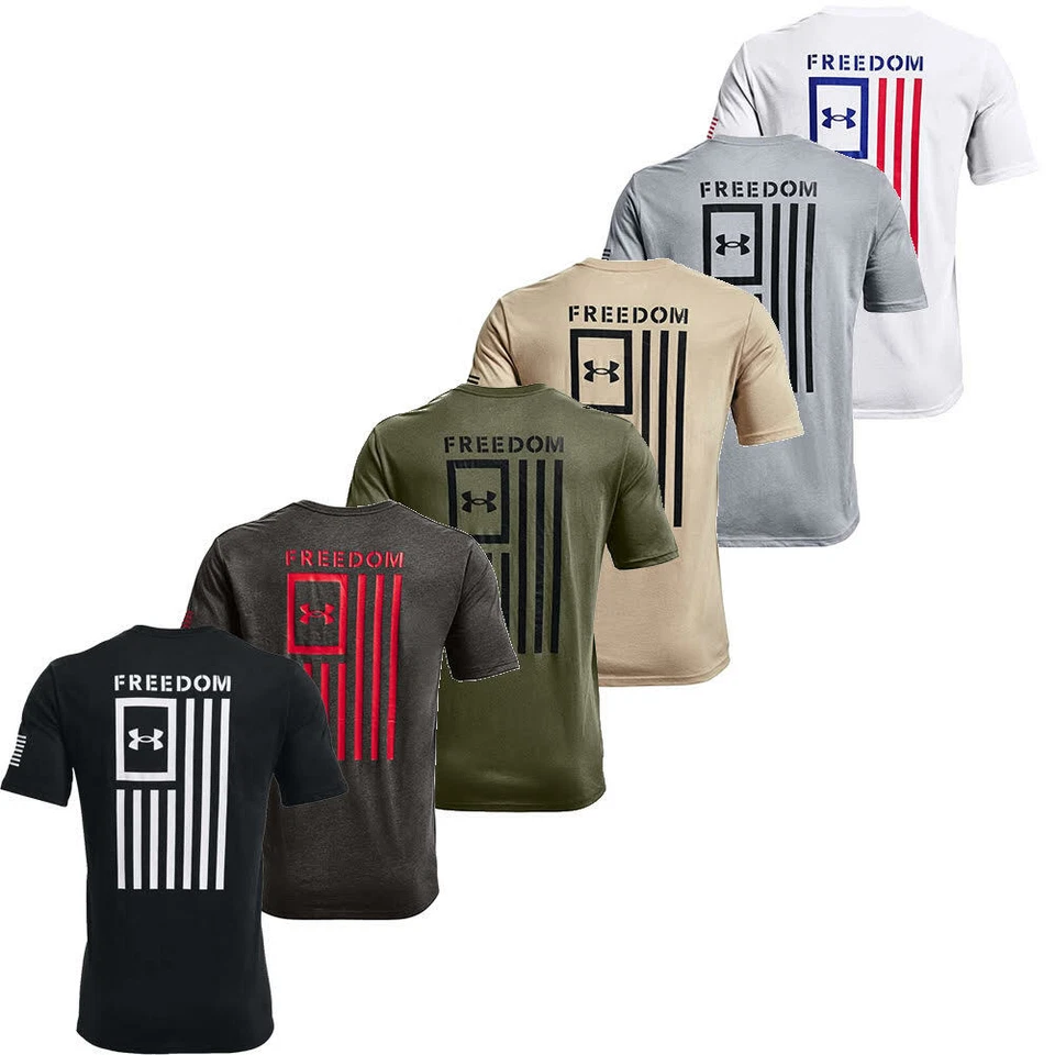 Under Armour Men's T-Shirt Athletic UA Freedom Flag Short Sleeve Tee 1370810