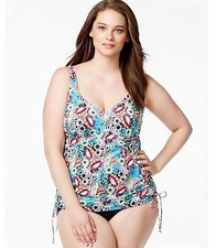 Swim Solutions Lovely Lady Ruched Side Swimsuit Plus Size 20W Swimdress NWT 119