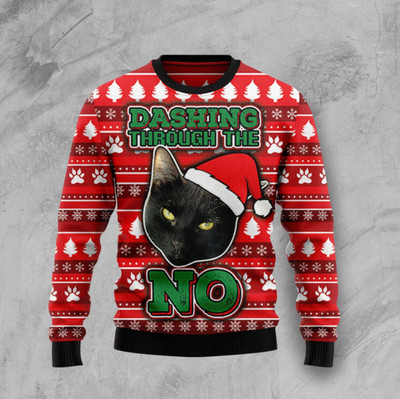 Black Cat Ugly Christmas Sweater, Perfect Holiday Gift