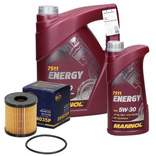 Bosch Ölfilter + 5L Mannol 5W30 Öl Ford Focus Mondeo Fiesta B