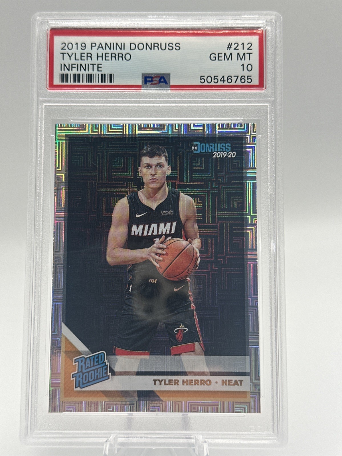Tyler Herro 2019-20 Donruss RATED ROOKIE #212 Infinite PSA 10 RC Miami Heat