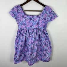 Disney Minnie Mouse Dress Girls XL Purple Hearts Smocked Fit Flare Princess