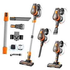 23Ft Corded Vacuum Cleaner, 600W Powerful Self-Standing Stick Vacuum for Home 