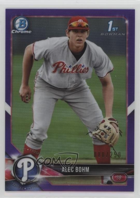 2018 Bowman Draft Chrome Purple Refractor 80/250 Alec Bohm #BDC-25 y8x