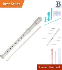 8-Hole Soprano Recorder for Kids - German Style Educational Flute in White