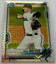 2021 Bowman Mega MAX MEYER #BCP-66 Base Mojo Refractor Miami Marlins