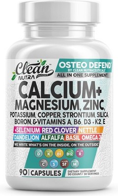 Calcium Magnesium Zinc Supplement with Potassium, Copper, Strontium, Silica, Vit