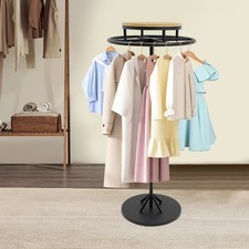 Round Clothing Rack Clothing Display Rack Floor-standing Garment Hanging Rack US