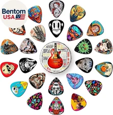 Guitar Picks, 24 Pcs Cool Guitar Pick Thin, Medium, Heavy Guitar Pics,Pick Guita