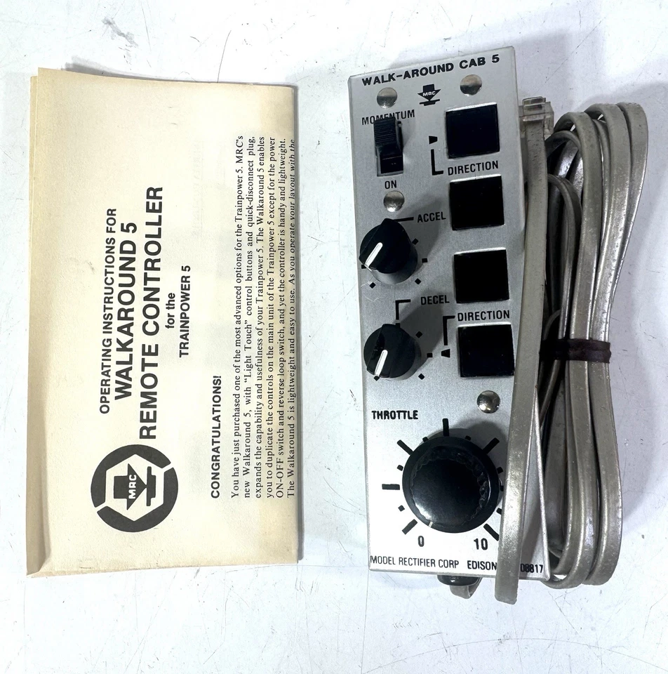 MRC AA-212 Walk Around 5 Remote for TrainPower 5 w/ 8' Cord Model Railroad - NEW - Image 3 of 4