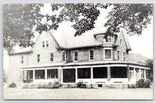 Nunda New York~Hospital w/Corner Turret~Wrap-Around Porch~1940s B&W Postcard