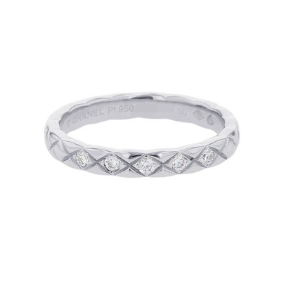 CHANEL Coco Crush Collection Wedding Rings Size Small 50/#10 Pt950 J11355