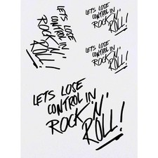 4 x 'Rock  Roll' Temporary Tattoos / Transfers TO00008400 