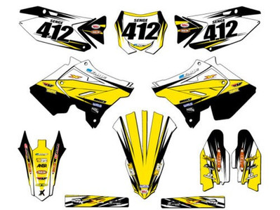 2001-2014 Für Polisport Restyle ( Rmz Stil) RM 250 Velocity Gelb Senge Gra