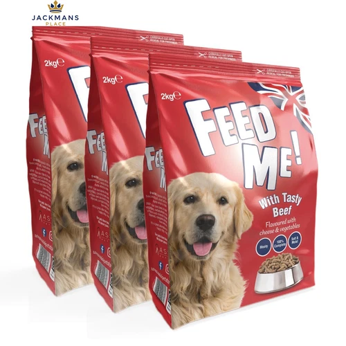 HiLife FEED ME! - Complete Dry Dog Food - Tasty Beef 6 kg (Pack of 1), Clear