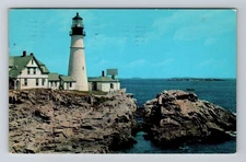 Portland ME-Maine, Portland Head Light, Light House, Vintage c1968 Postcard