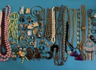 2lb Lot Mostly Vintage Costume Jewelry Brooch Pin Cameo Necklace Some Signed