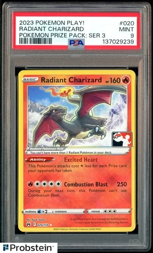 2023 Pokemon Play! Pokemon Prize Pack Ser 3 #020 Radiant Charizard PSA 9