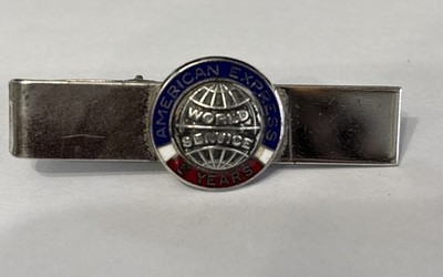 Seltene Vintage Sterlingsilber American Express World Service 5 Jahre Krawattenklammer Pin