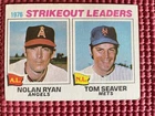 1976 Topps Strikeout Leaders Nolan Ryan Tom Seaver Baseball Card