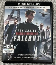 Mission Impossible Fallout Blu Ray 4K Ultra High Def Tom Cruise PG-13 Digital