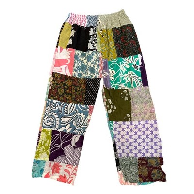 Kathmandu Patchwork Pants Women s M Multicolor Boho Hippie Jogger Festival NEW!