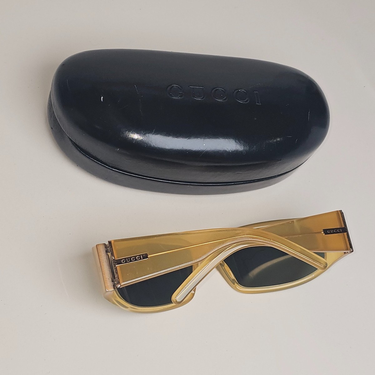 Gucci Sunglasses 1998 Vintage Honey Brown Green Wrap GG 1437/S DG6
