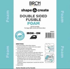 Birch Shape To Create Double Sided Fusible Foam - 50cm X 100cm Bag Making