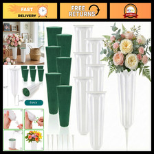 6 Pack Cemetery Vases with Spikes - Memorial Floral Holders for Graveside Decor,