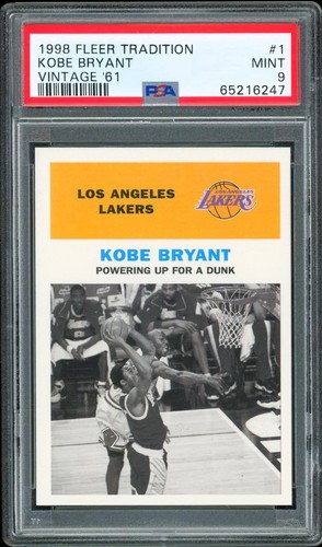 1998-99 Fleer Tradition #1 ~ VINTAGE '61 ~ Kobe Bryant vs Michael Jordan ~ PSA 9