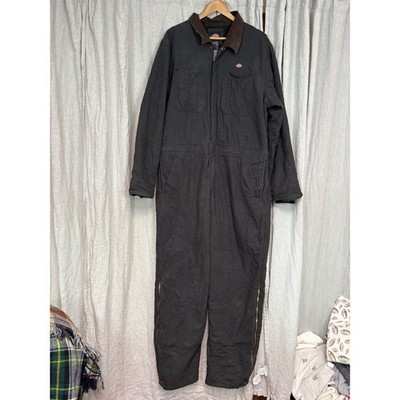 Dickies Mens Black Duck Canvas Insulated Coveralls Quilt Lined XLT Tall Jumpsuit