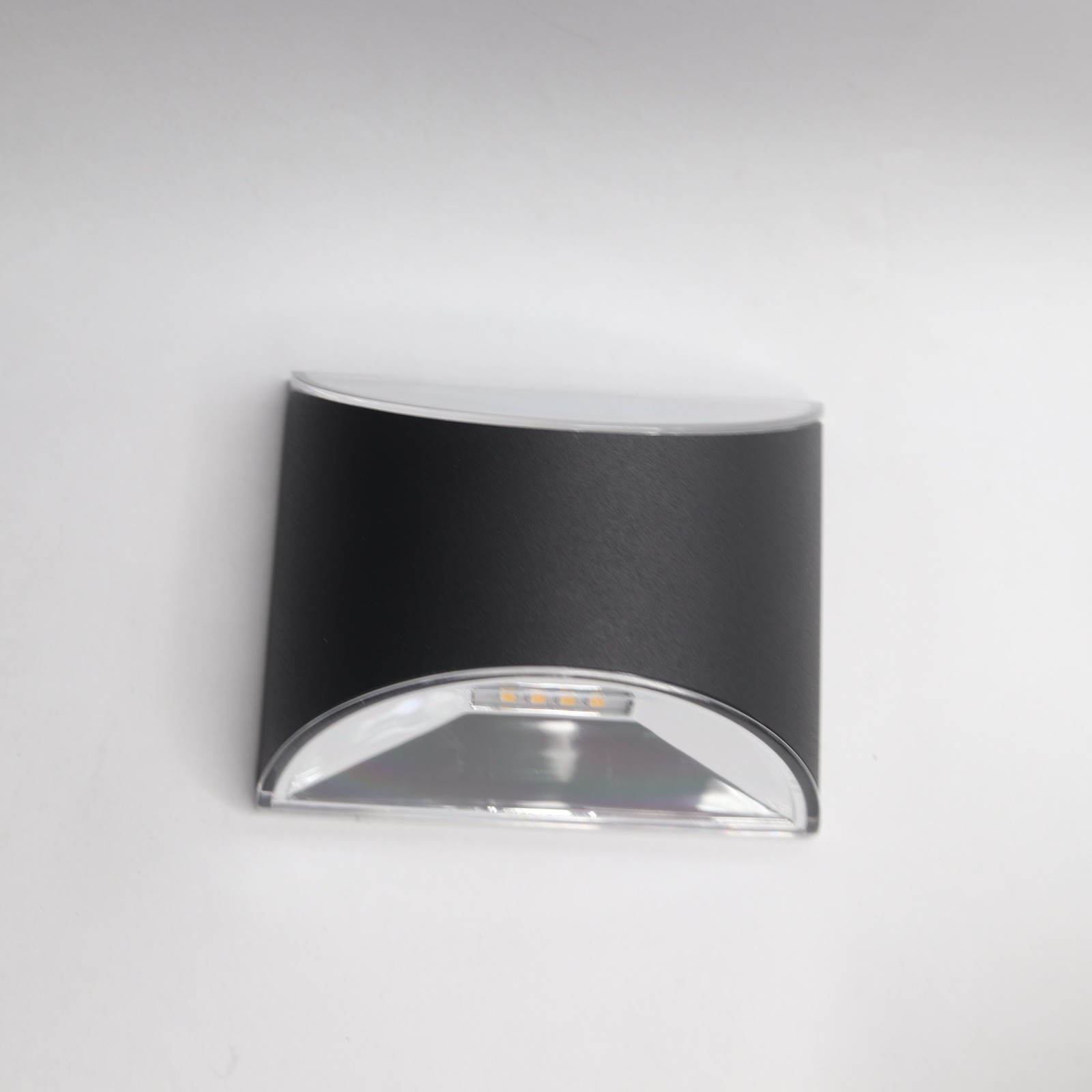 Classy Caps Solar Powered Led Outdoor Deck Wall Light Black 4" Wide DLS900B