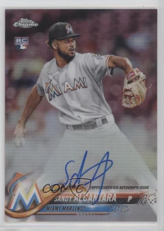 2018 Topps Chrome Rookie Refractor 309/499 Sandy Alcantara #RA-SA Auto 14lu
