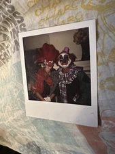 Vintage 80’s Creepy Clowns Big Red Nose Polaroid Halloween Sad Clown Scary Rare