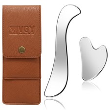 VGY Stainless Steel Gua Sha Facial Tools Set, Tighten Skin Massage Guasha Bea...