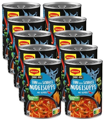 MAGGI Magic Asia Thai Style scharfe Nudelsuppe, vegetarisch, 10er Pack (10 x
