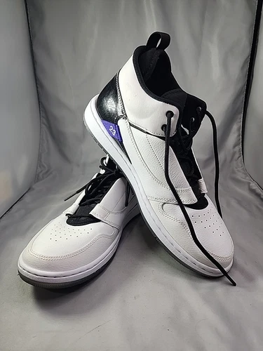 Scarpe da basket Jordan FadeAway da uomo taglia 9 5 MID bianco nero AO1329 100