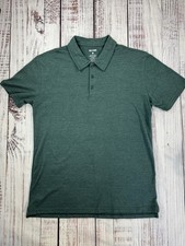 True Classic Polo Shirt Mens Medium Dark Forest Green Short Sleeve Athletic Cut