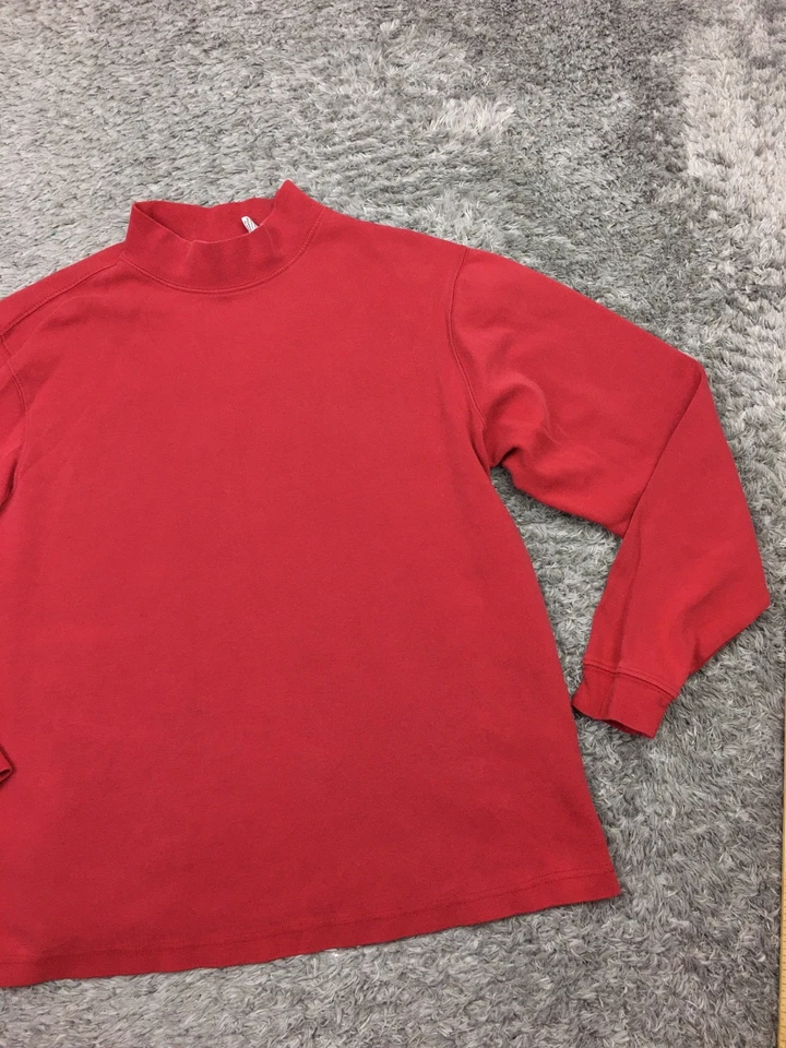 Covington Mock Neck Shirt Mens Size Large Red Long Sleeve Cotton - Image 3 of 4