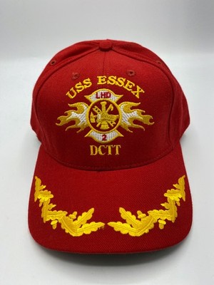 The Corps USS Essex LHD 2 DCTT Logo Red Baseball Cap Hat One Size