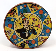 Vintage US Metal Toy New Years Eve Party Tin Litho Noise Maker Spinner Ratchet