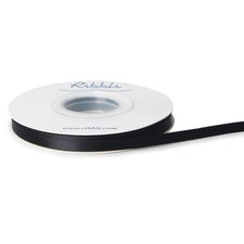 Double Faced Black Satin Ribbon 1/4 Inch x 25 Yards Polyester Fabric Roll