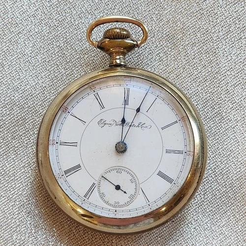 1894-95 Elgin 17 Jewel Pocket Watch  Illinois Watch  Co 20 Year GF Case AS IS