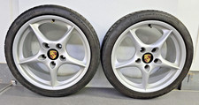 NICE  PAIR GENUINE PORSCHE 911 996 CARRERA 8JX18 FRONT WHEELS CONTI 225/40 ZR18