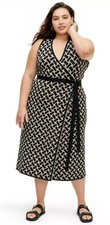 NWT Diane Von Furstenberg X Target Collared Sleeveless Wrap Sweater Dress 3X
