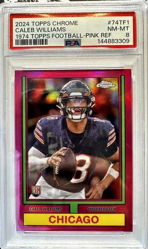 2024 Topps Chrome  1974 Topps Football Caleb Williams #74TF-1 Pink Refractor RC