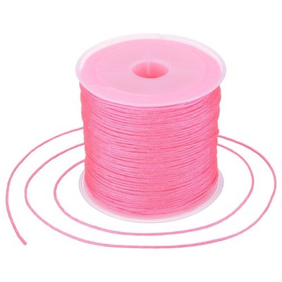 0.8mm Nylon String for Bracelets, 44 Yards Nylon Beading Thread(Pink Red)